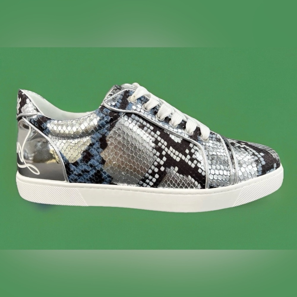 Christian Louboutin Fun Vieira Orlato Flat Amazonia Women Snake Sneakers EU 41